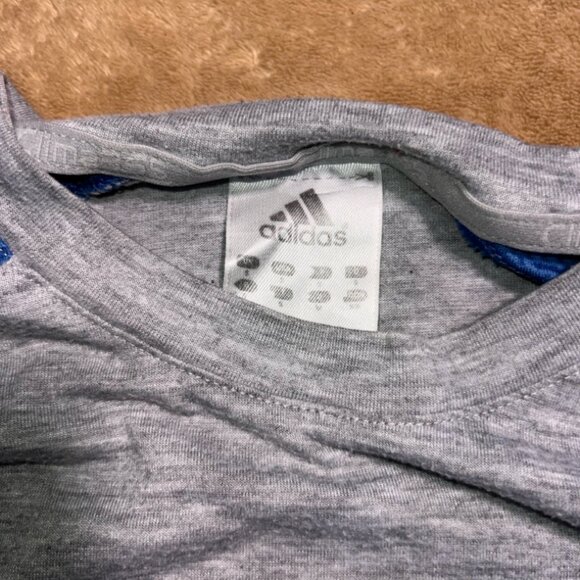 Adidas Men Small Gray Blue Sleeveless Tank Top Muscle Workout Gym Shirt (B) - Picture 3 of 5